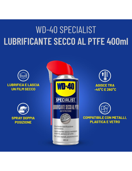 Lubrificante Secco al PTFE - Antifrizione - NSF H2-400ml - WD-40 Specialist | Utensili Store
