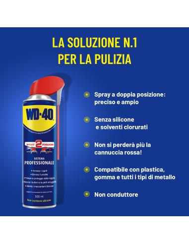 Prodotto Multifunzione - Lubrificante Spray Doppia Posizione - Senza silicone - 6x500ml - WD-40 | Utensili Store