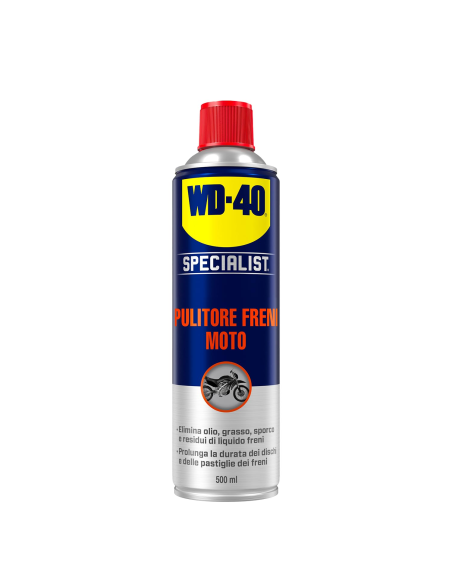 Pulitore Freni Moto - Asciuga rapidamente, senza residui - Spray con valvola a 360° 500ml - WD-40 Specialist | Utensili Store