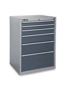 Beta Utensili CASSETTIERE 6 DRAWERS INDUSTRIA GREY