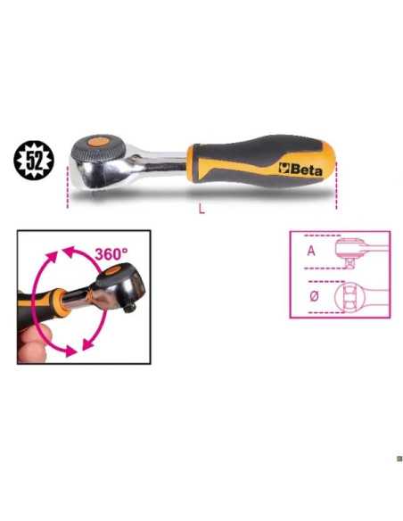 CRICCHETTI REV. 1/4 IMPUGNAT. ROTAN. - Beta Utensili | Utensili Store