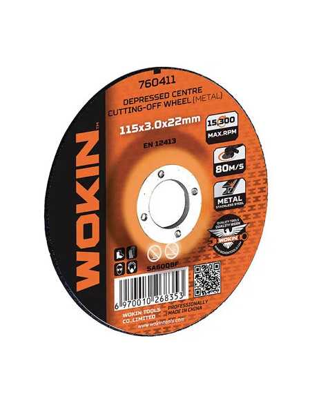 DISCO ABRASIVO TAGLIO FERRO DEPRESSO WOKIN - WOKIN | Utensili Store
