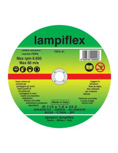 DISCO ABRASIVO TAGLIO GRANITO LAMPIFLEX - LAMPIFLEX | Utensili Store