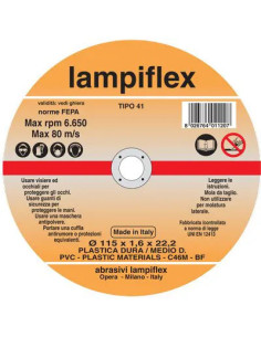 LAMPIFLEX DISCO ABRASIVO TAGLIO PVC