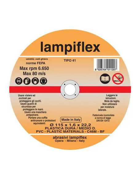 DISCO ABRASIVO TAGLIO PVC LAMPIFLEX - LAMPIFLEX | Utensili Store