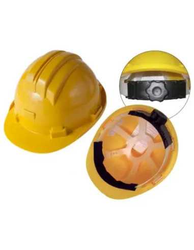 ELMETTO PROTETTIVO IN ABS GIALLO CON MANOPOLA REGOLAZIONE - STAMPLAST | Utensili Store