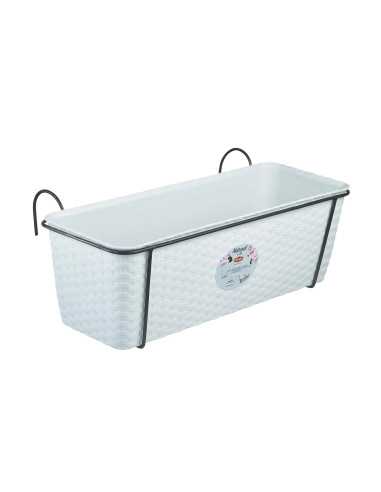 FIORIERA SET BALCONE NATURAL BIANCO CON RISERVA ACQUA - STEFANPLAST | Utensili Store