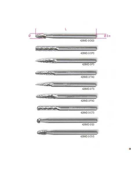 FRESE LIMARE MD ø3 TRIANGOLARI ARROT.3 - Beta Utensili | Utensili Store