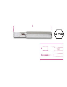 Beta Utensili INSERTI ESAGONALI 4MM LAMA PIATTA LP 1,2