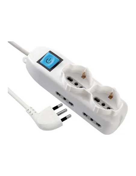 MULTIPRESA BIPASSO + SCHUKO + INT.LUM ELECTRALINE - ELECTRALINE | Utensili Store