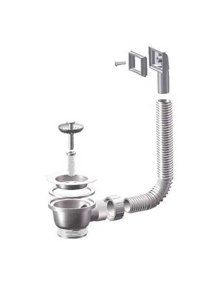 PILETTA MINIBASKET LAVELLO INOX + TROPPO PIENO - GENERICA | Utensili Store