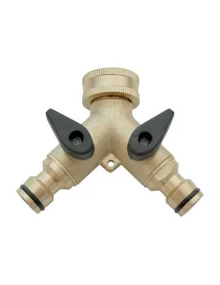 PRESA A RUBINETTO OTTONE 2 INNESTI RAPIDI STARS - STARS | Utensili Store