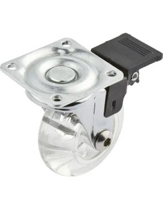 GENERICA - RUOTA A FORCELLA GIREVOLE TRASPARENTE + FERMO