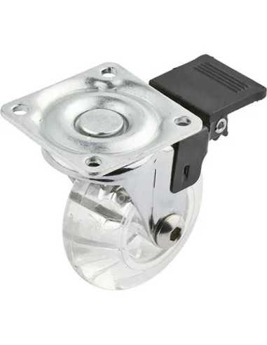 RUOTA A FORCELLA GIREVOLE TRASPARENTE + FERMO - GENERICA | Utensili Store