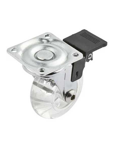 RUOTA A FORCELLA GIREVOLE TRASPARENTE + FERMO - GENERICA | Utensili Store