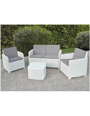 SALOTTO RESINA 2 POSTI BIANCO PANAREA-ETNA SET - Senza Marca | Utensili Store