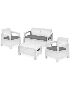 KETER SET RATTAN CORFU LOUNGE