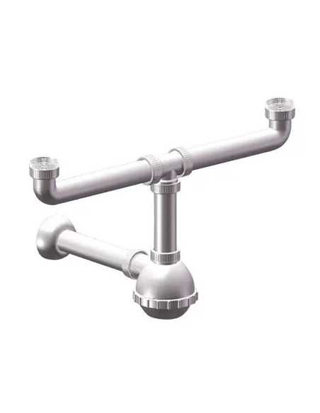 SIFONE PP A BOTTIGLIA 2 VASCHE - GENERICA | Utensili Store