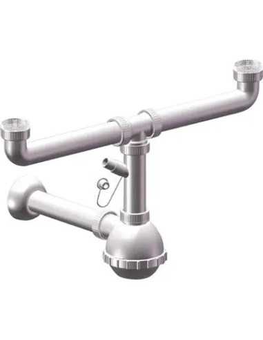 SIFONE PP A BOTTIGLIA 2 VASCHE + 1 ATTACCO - GENERICA | Utensili Store