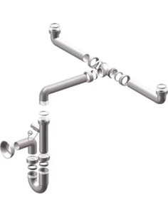 GENERICA Sifone PP Salvaspazio 2 Vasche