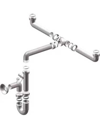 SIFONE PP SALVASPAZIO 2 VASCHE - GENERICA | Utensili Store