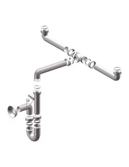 SIFONE PP SALVASPAZIO 2 VASCHE - GENERICA | Utensili Store