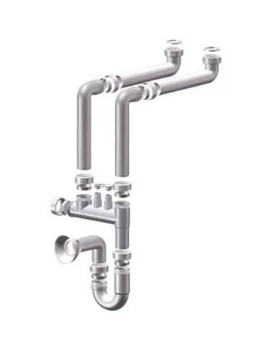 SIFONE PP SALVASPAZIO 2 VASCHE + 2 ATTACCHI - GENERICA | Utensili Store