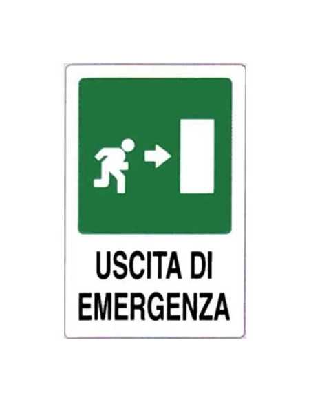 TARGA SEGNALETICA USCITA EMERGENZA DX - GENERICA | Utensili Store