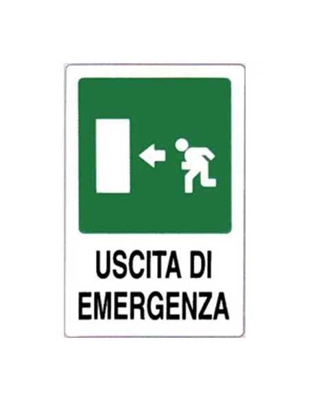 TARGA SEGNALETICA USCITA EMERGENZA SX - GENERICA | Utensili Store