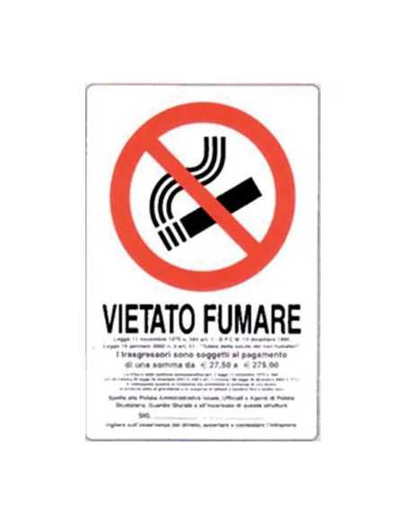 TARGA SEGNALETICA VIETATO FUMARE NORME LEGGE - GENERICA | Utensili Store