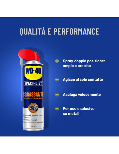 Sgrassante Spray Doppia Posizione - Efficacia Immediata - 500ml - WD-40 Specialist | Utensili Store
