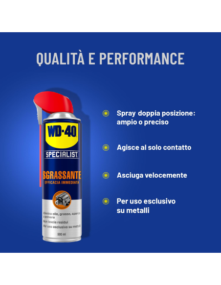 Sgrassante Spray Doppia Posizione - Efficacia Immediata - 500ml - WD-40 Specialist | Utensili Store