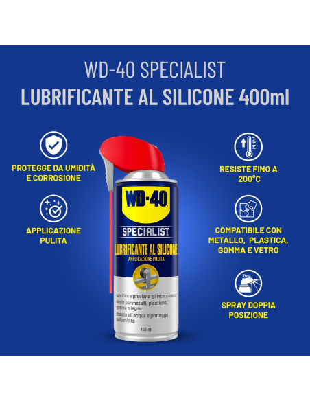 Lubrificante al Silicone - Applicazione pulita - Previene l'attrito - NSF H2-400ml - WD-40 Specialist | Utensili Store