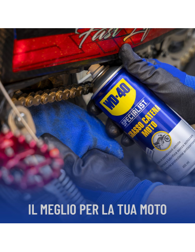 Grasso Catena Moto - Per Condizioni Umide - Compatible con O, X, Z Rings - Spray 400ml - WD-40 Specialist | Utensili Store