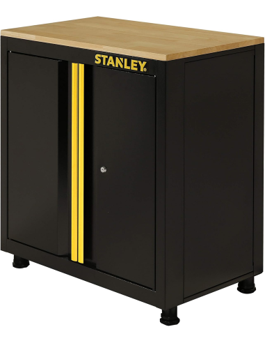Armadio Basso a 2 Ante con Piedini, Nero, 83.5 x 22.5 x 83 cm STST97595-1 - STANLEY | Utensili Store