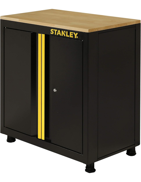 Armadio Basso a 2 Ante con Piedini, Nero, 83.5 x 22.5 x 83 cm STST97595-1 - STANLEY | Utensili Store