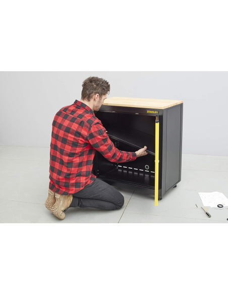 Armadio Basso a 2 Ante con Piedini, Nero, 83.5 x 22.5 x 83 cm STST97595-1 - STANLEY | Utensili Store