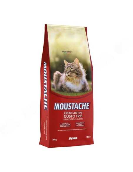 CROCCANTINI PER GATTI MOUSTACHE GUSTO TRIS PESCE, POLLO E MANZO 20KG - MONGE | Utensili Store