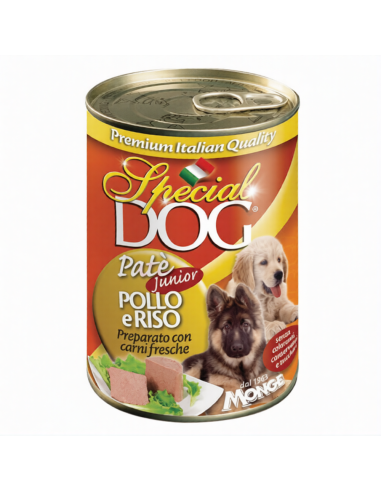 PATE' PER CANI SPECIAL DOG POLLO E RISO 400GR - MONGE | Utensili Store