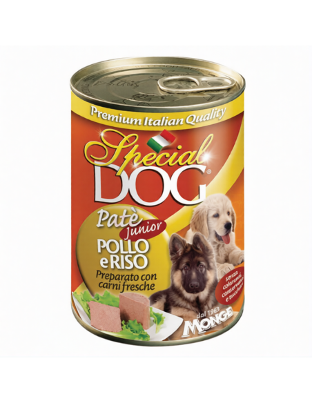 PATE' PER CANI SPECIAL DOG POLLO E RISO 400GR - MONGE | Utensili Store