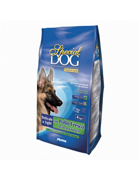CROCCHETTE PER CANI ANZIANI SPECIAL DOG DELICATE LIGHT C/POLLO FRESCO 4KG - MONGE | Utensili Store