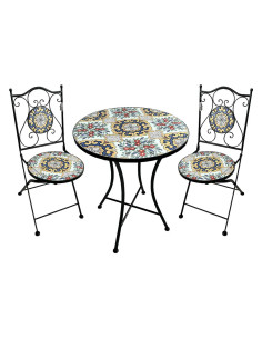 SET TAVOLO MOSAICO DA ESTERNO 'FIORARTE' - LIF
