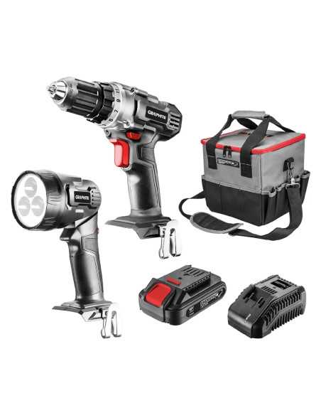SET TRAPANO AVVITATORE CON ACCESSORI 'ENERGY +' set - GRAPHITE | Utensili Store