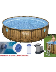 PISCINE TONDE C/TEL.RATTAN.488X122 - Senza Marca