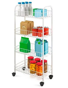 SCAFFALETTO 4 PIANI ACCIAIO BIANCO METALTEX PISA - Senza Marca