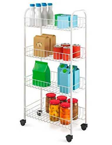 SCAFFALETTO 4 PIANI ACCIAIO BIANCO METALTEX PISA - Senza Marca | Utensili Store