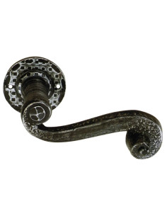 MANIGLIA CON ROSETTA FERRO BATTUTO - DIDIEFFE