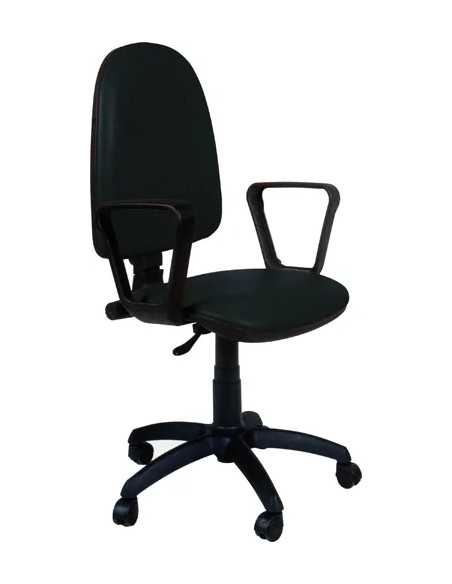 SEDIA UFFICIO CON BRACCIOLI THEMA ECOPELLE NERO IGNIFUGA - Senza Marca | Utensili Store