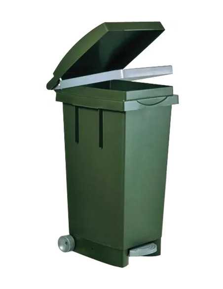BIDONE X RIFIUTI C/RUOTE 80LT VERDE - ICS | Utensili Store
