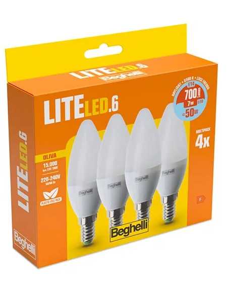 LAMPADA LED OLIVA E14 7W 6500K - BEGHELLI | Utensili Store